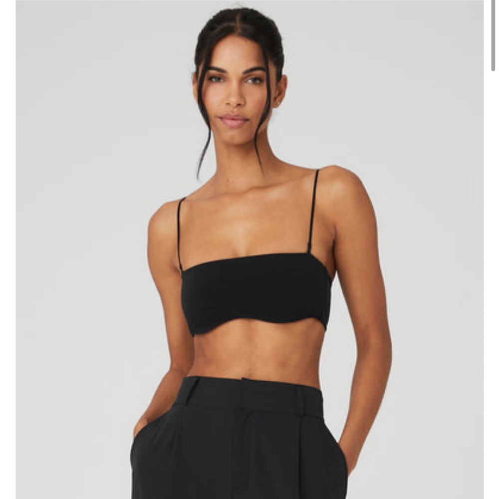 ALO Yoga Black Bandeau Bralette with Thin Straps